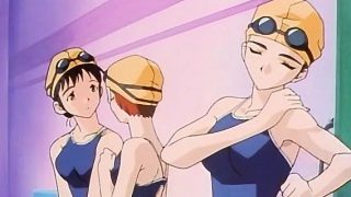 3d anime girl shows her hot body in swim suit