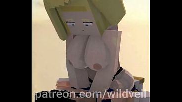 Android 18 rides Dragon Ball Z Minecraft hentai