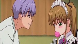 Anime maid masturbates