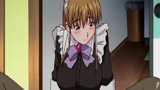 Anime maid masturbates