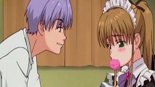 Anime maid masturbates