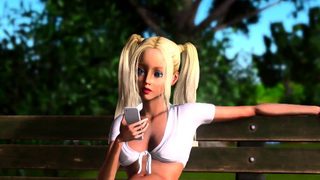 Big man plays with a young blonde in the dungeon