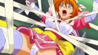 Busty blonde anime teen