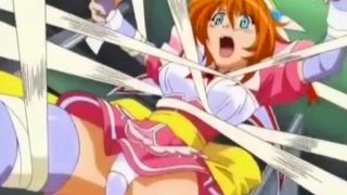 Busty blonde anime teen