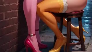 Fucking a blonde girl with a big ass and tits | cartoon porn | [AI generated]