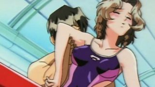 Hentai babe in swimsuit gets fucked in the pool