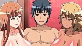 Hentai babe with massive breasts suck