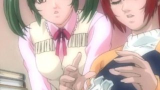 Hentai school teacher masturbates in class