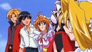 Hot busty anime teens flying around