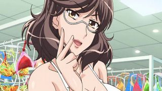 Huge titted hentai brunette fucked in changing room