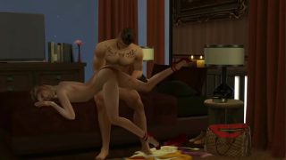 Hunky Sims 4 – Hot adult couple passionately fuck all night (with cum and squirt shot)