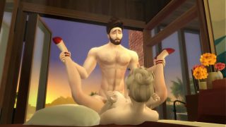 Hunky Sims 4 – Hot honeymoon with an extremely horny couple fucking all day around the place (cumshot included)
