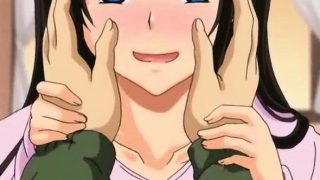 Lascive anime girl pleasuring fat cock