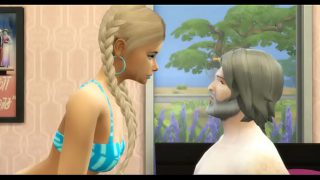 Sexy Blonde Makes Old Man’s Dream Come True – Sims 4