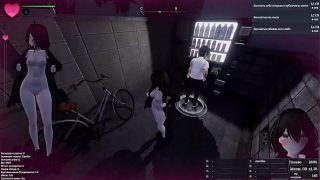 She opened her coat and showed her naked body to a stranger. Hentai Game 3d