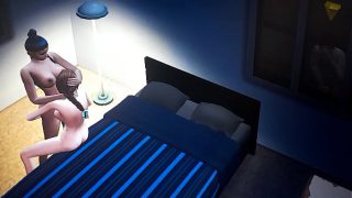 Sims 4 Lesbians have sex while guy wachted  trew window and masterbates