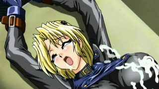 Tied up hentai blondie gets brutally fucked